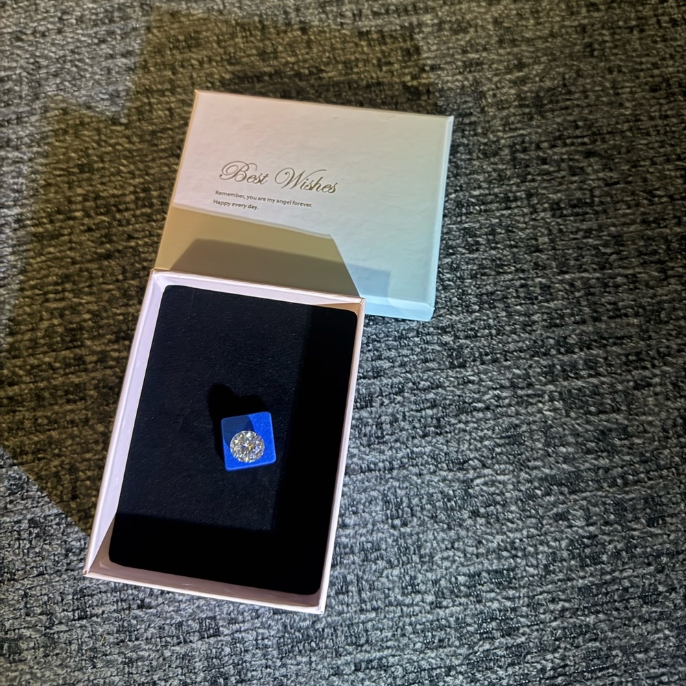 Blue Ring with Diamond Accent